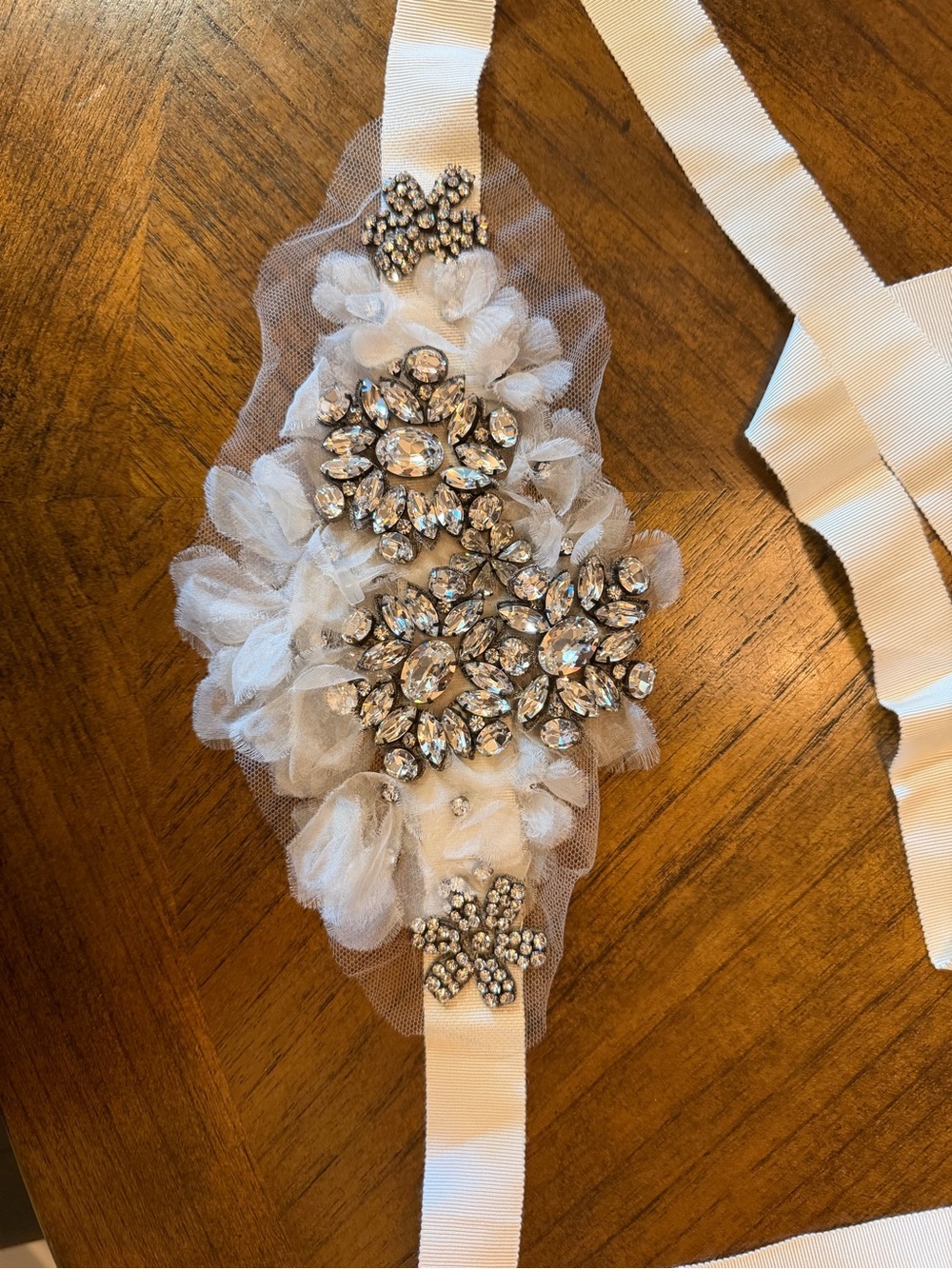 Vera Wang Sample Sale Swarovski Crystal & Tulle Bridal Sash/Belt